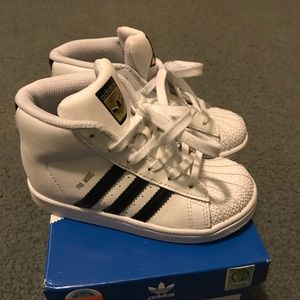 Toddler Boys Hi Top Shell Toe Adidas